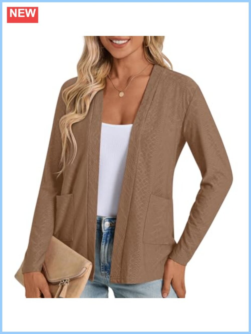 Women's Lightweight Open Front Cardigan Long Sleeve Sweater